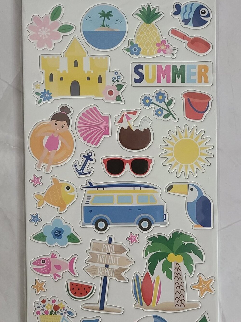 Echo Park Chipboard Accents & Phrases Summertime Beach Theme - Lot of 3 - Picture 3 of 10